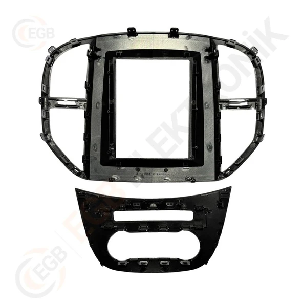 MERCEDES VITO W447 2014-2021 9.7" PIANO BLACK + SILVER TAC-222 - Resim 2