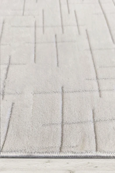 Yumuşak Dokulu İskandinav Dekoratif Kaymaz Taban Yıkanabilir Yolluk Antre Hol Halısı Salon Halısı 200 x 250 cm Beyaz - Resim 3