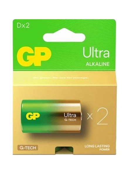 GP 13AU-2U2 ULTRA ALKALIN D BÜYÜK BOY KALIN PİL LR20 (2'Lİ PAKET FİYATI) ürün görseli 1