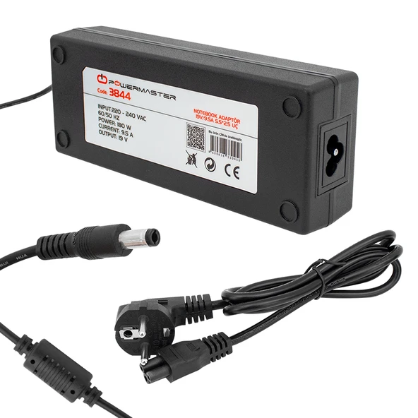 POWERMASTER PM-3844 19 VOLT - 9.5 AMPER 5.5*2.5 MM UÇLU NOTEBOOK ADAPTÖR ürün görseli 1