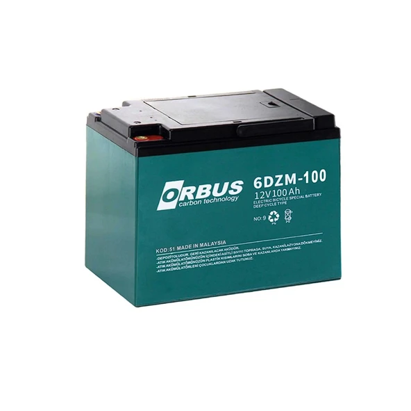 Orbus 6dzm-100 12V 100 Ah Elektrikli Bisiklet Aküsü ürün görseli 1