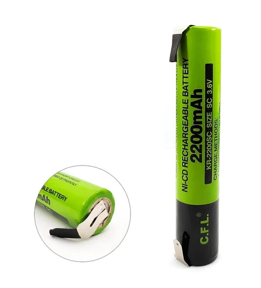 Cfl Şarjlı Süpürge Pili 3.6 Volt 2200 Mah Puntalı Ni-cd ürün görseli 1