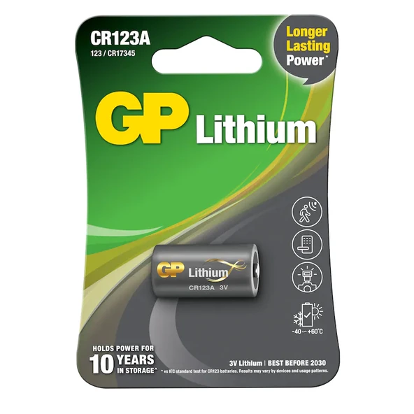 GP CR123A 3 VOLT LİTYUM FOTOĞRAF MAKİNESİ PİLİ ürün görseli 1