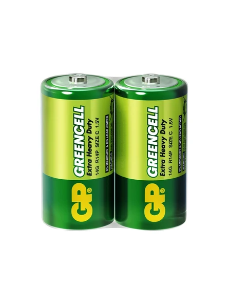 GP Greencel R14 C Orta Boy Çinko Pil 2'li Paket GP14G-2S2 ürün görseli 1