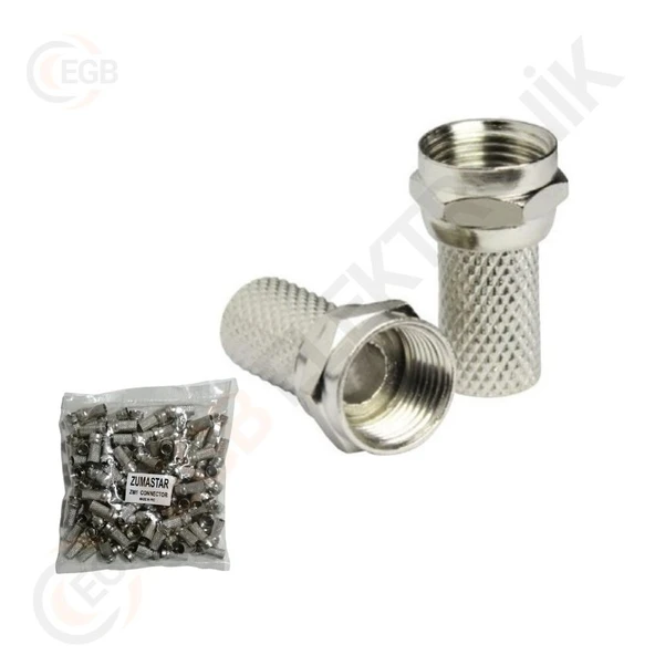 ZUMASTAR F Konnektör RG6 100Lü Paket (D-10) ürün görseli 1