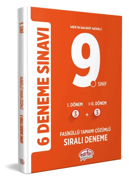 EDİTÖR 9.SINIF 3+3 SIRALI 6 DENEME ÇÖZÜMLÜ ürün görseli 1
