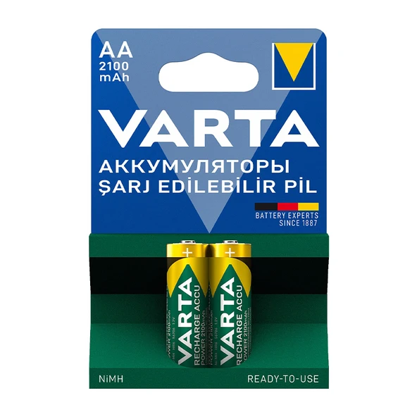 VARTA NI-MH 1.2 VOLT - 2100 MAH HR6 AA ŞARJLI 2'Lİ KALEM PİL ürün görseli 1