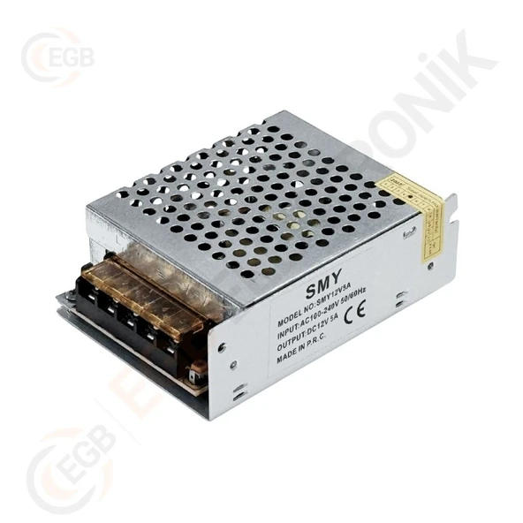 SMY 12V 5A Metal Kasa Adaptör Geniş Kasa Adaptör ürün görseli 1