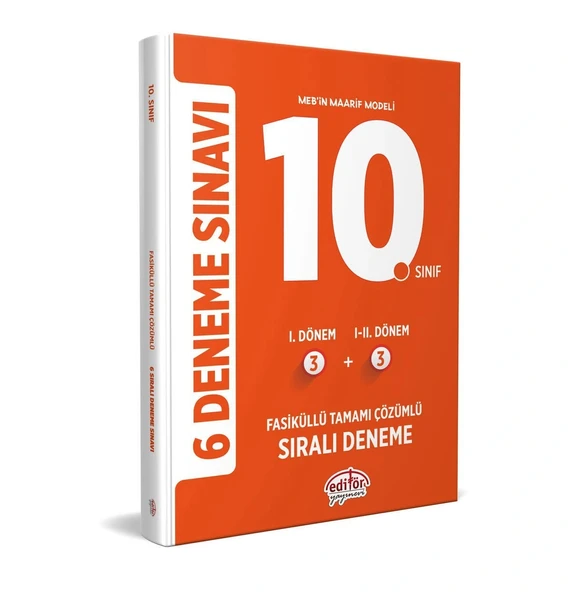 EDİTÖR 10.SINIF 3+3 SIRALI 6 ÇÖZÜMLÜ DENEME ürün görseli 1