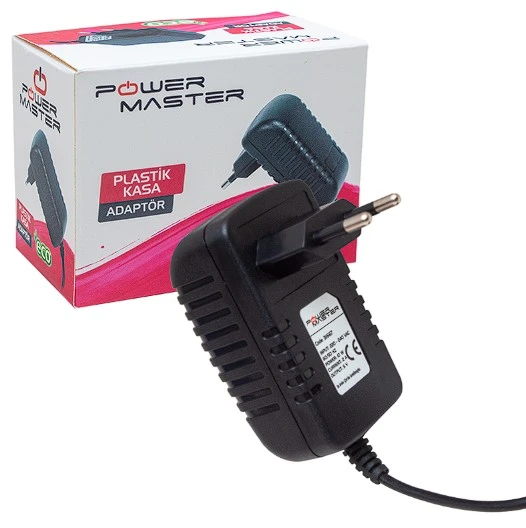POWERMASTER PM-31667 5 VOLT - 2 AMPER 3.5*1.35 MM UÇLU PLASTİK KASA PRİZ TİPİ ADAPTÖR (ANDROID BOX İÇİN) ürün görseli 1