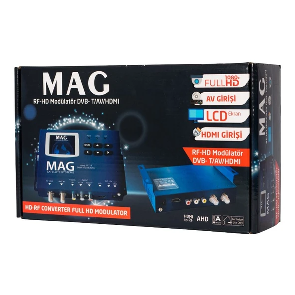 MAG MG-17313 LCD EKRANLI HD-RF CONVERTER FULL HD DVB-T ENCODER MODULATOR (DVB-T/AV/HDMI) - Resim 3