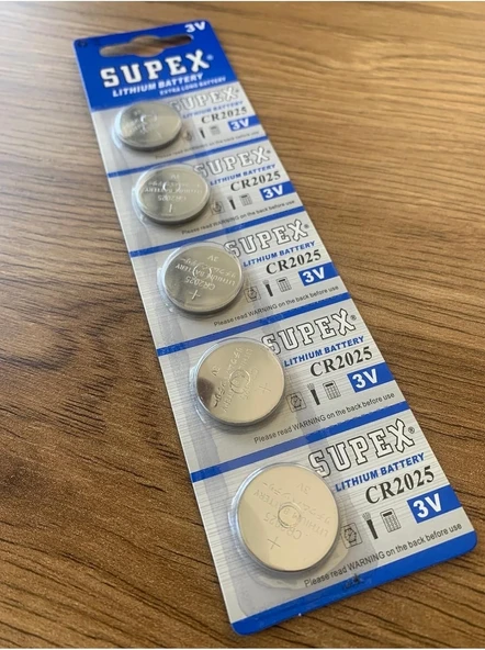 SUPEX Cr 2025 Lithıum Para Pil 3v Düğme Para 5 li paket ürün görseli 1