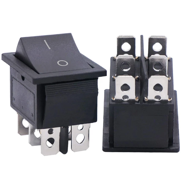 IŞIKSIZ GENİŞ 6P SİYAH ON/OFF AÇMA KAPAMA ANAHTAR (IC-109A) AN-29 ürün görseli 1