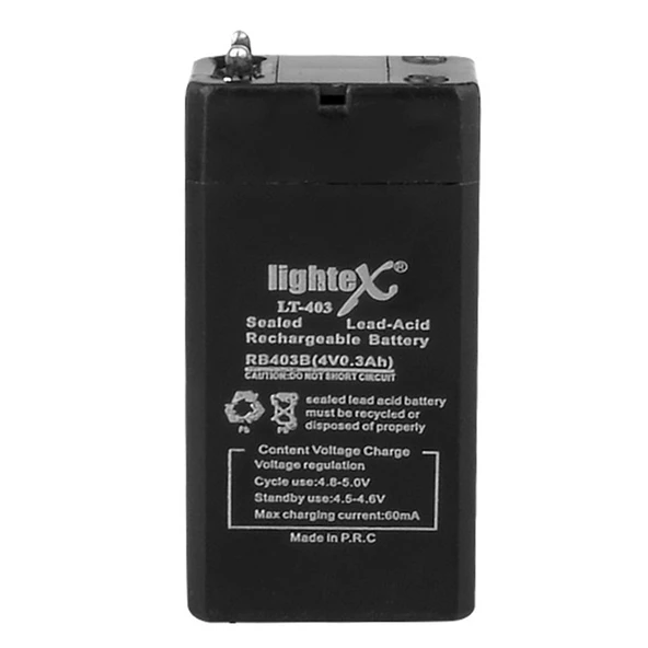 LIGHTEX LT-403 4 VOLT - 0.3 AMPER AKÜ (25,74 X 20,11 X 48,18 MM) ürün görseli 1
