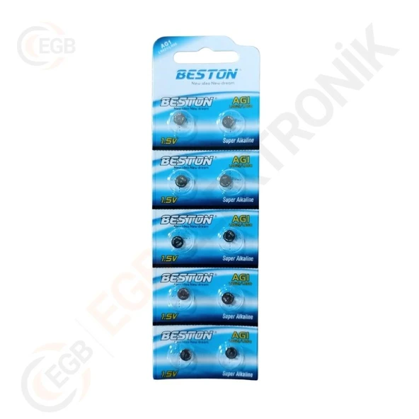 BESTON AG1 LR6261/LR60 1.5v Alkalin Pil Düğme (10'lu Paket) ürün görseli 1