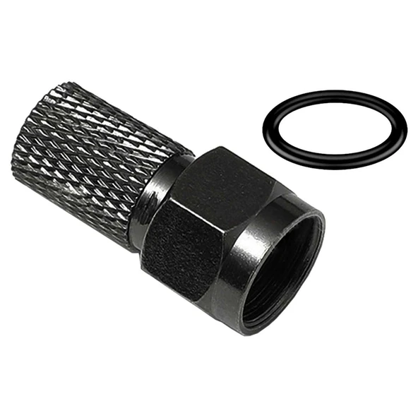 F konnektör E-325 Siyah Renk Contalı 100 Adet (D-09) ürün görseli 1