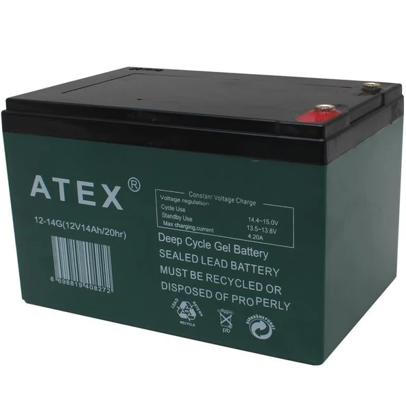 ATEX 12-14G 12 VOLT - 14 AMPER JEL TİP ELEKTRİKLİ BİSİKLET AKÜSÜ (150 X 97 X 95 MM) ürün görseli 1