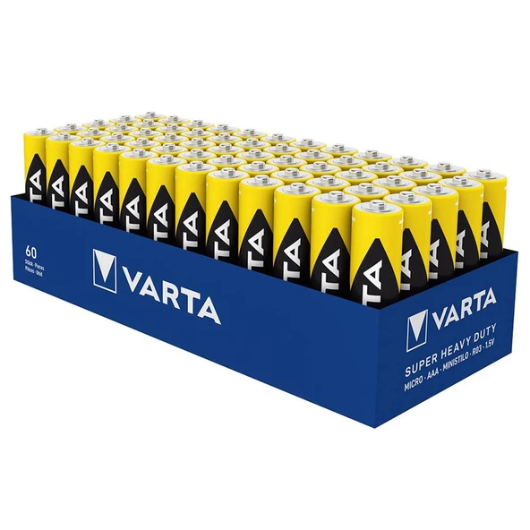 VARTA SUPER HEAVY DUTY ÇİNKO AAA INCE KALEM KUMANDA PİLİ (60'LI PAKET) ürün görseli 1