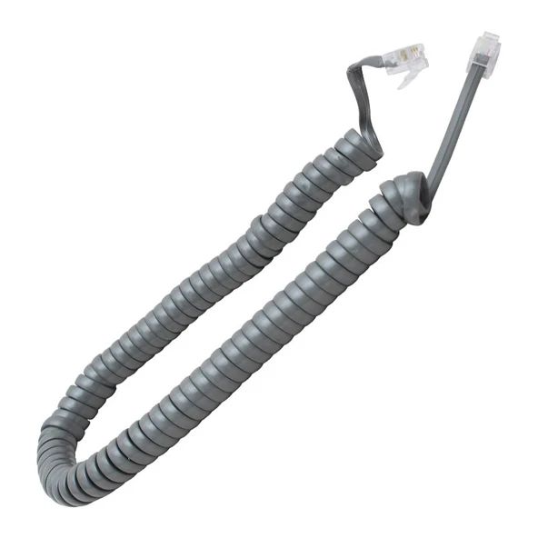 TELEFON SPİRAL KABLO GRİ 4P/4C (AVD-178) ürün görseli 1