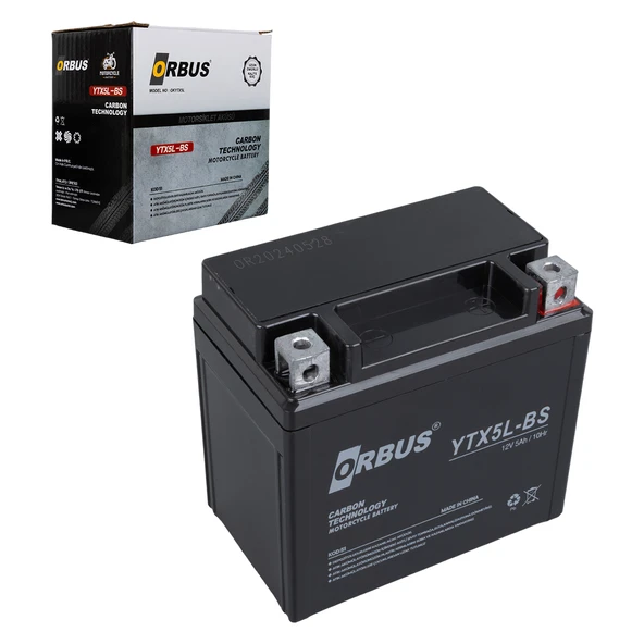 ORBUS YTX5L-BS 12V 5A MOTOSİKLET AKÜSÜ (114 X 70 X 106 MM) (1.8KG) ürün görseli 1