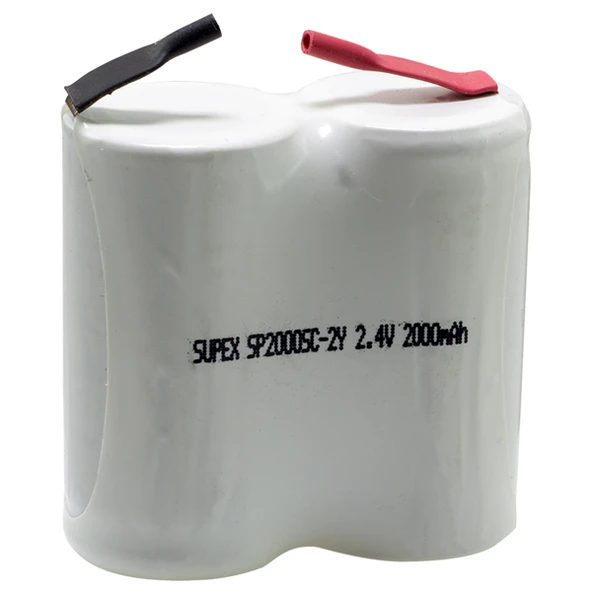 SUPEX SP2000SC 2.4 VOLT - 2000 MAH 2'Lİ YANYANA SÜPÜRGE PİLİ ürün görseli 1
