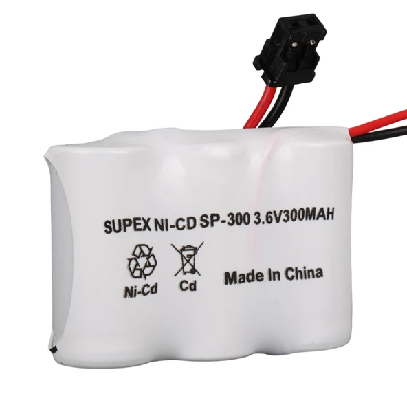 SUPEX SP-300 NI-CD 3'LÜ KISA AÇIK 3.6 VOLT 300MAH TELSİZ TELEFON PİLİ ürün görseli 1