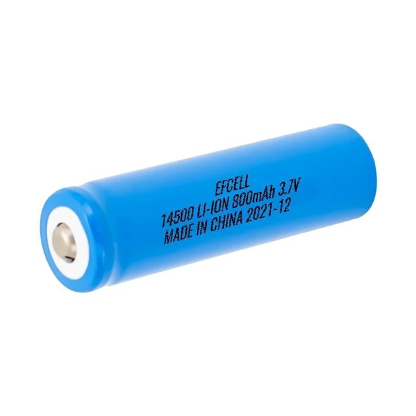 Efcell 14500 3.7V 800mAh Li-Ion Şarj Edilebilir Pil Tekli (El Feneri Pili) ürün görseli 1