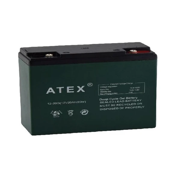ATEX 12-20G 12V 20Ah/20Hr Jell Akü Elektrikli Bisiklet Aküsü ürün görseli 1