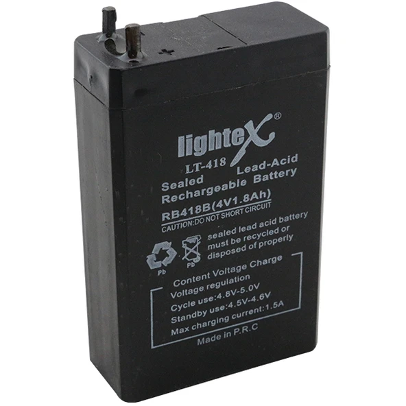LIGHTEX LT-418 4 VOLT - 1.8 AMPER AKÜ (22 X 50 X 75 MM) ürün görseli 1