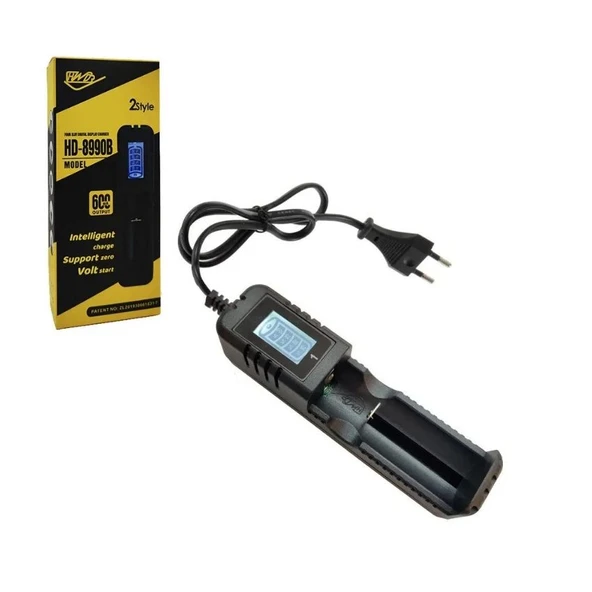 Narita HD-8990B 18650 Ekranlı Fişli Pil Şarj Aleti ürün görseli 1