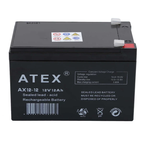 Atex AX12-12 12V 12Ah Akü ürün görseli 1