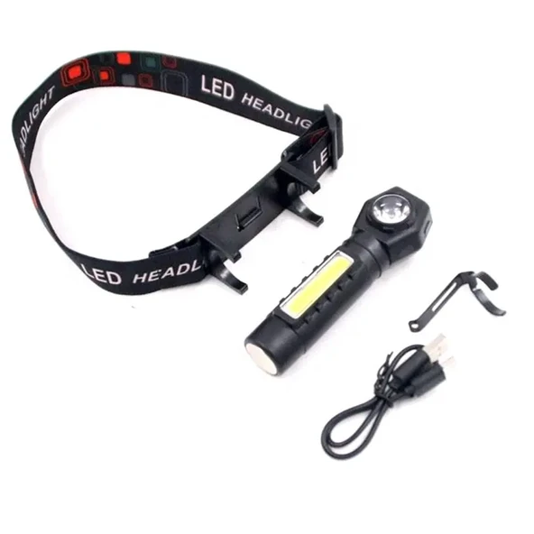 Watton WT-621 Mıknatıslı XPE95LM + COB 120 LM LED Şarjlı Kafa Feneri - Resim 3