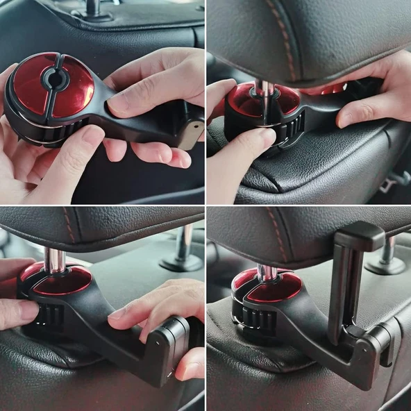 2IN1 ARABA KOLTUK ARKASI KANCA ASKILIK- TELEFON TUTUCU (SKT-70) - Resim 4