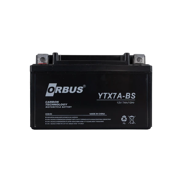 ORBUS YTX7A-BS 12V 7A MOTOSİKLET AKÜSÜ (152 X 88 X 98 MM) (2.5KG) - Resim 2