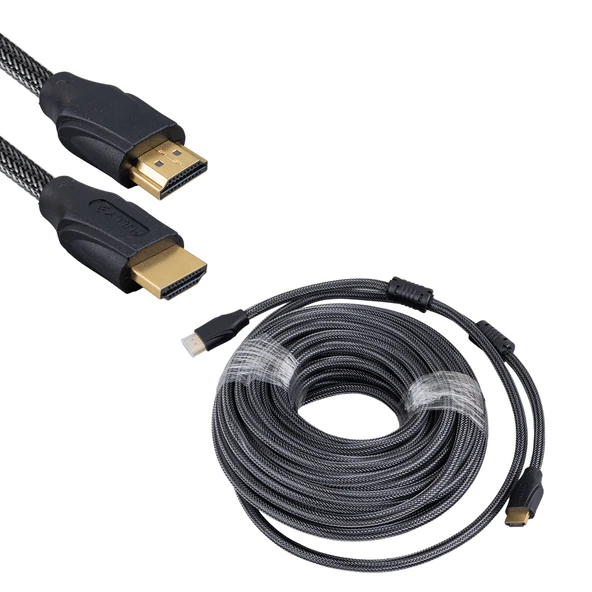 FULLY G-507E 15 METRE ÖRGÜLÜ GOLD UÇLU HDMI KABLO (AVD-229) - Resim 2