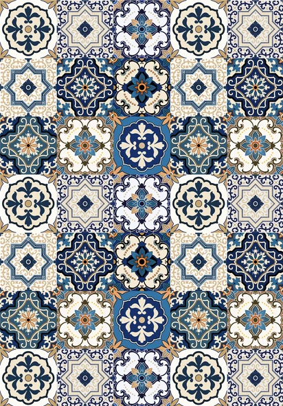 Dijital Baskılı Renkli Çini Desenli Kaymaz Taban Yıkanabilir Halı 60 x 100 cm Çok Renkli - Resim 2