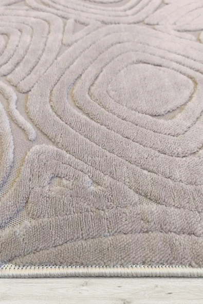 Yumuşak Dokulu İskandinav Dekoratif Kaymaz Taban Yıkanabilir Yolluk Antre Hol Halısı Salon Halısı 60 x 150 cm Vizon - Resim 3