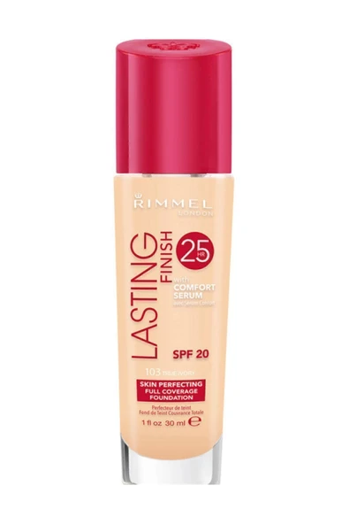 RIMMEL LONDON Fondöten - Lasting Finish Foundation 103 True Ivory 3607345379043 - Resim 3