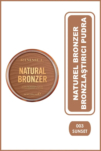 RIMMEL LONDON Bronzlaştırıcı Pudra - Natural Bronzer 003 Sun Set ürün görseli 1