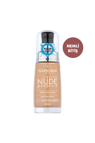 Deborah 24Ore Perfect Nude Fondöten No: 03 Sand 8009518364712 - Resim 3