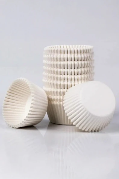 Dolphin Muffin Kağıt Kek Kapsülü İnce Beyaz Büyük 100 lü ürün görseli 1