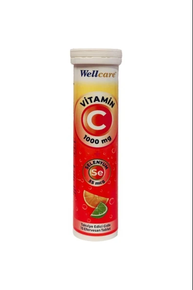Wellcare Vitamin C 1000 mg + Selenyum 15 Efervesan Tablet ürün görseli 1