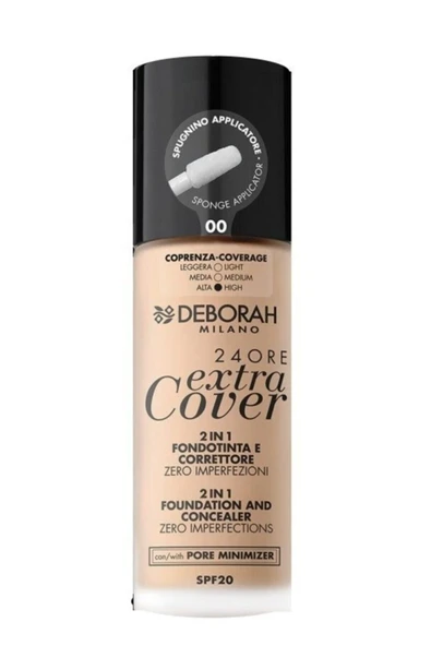 Deborah Milano 24ore Extra Cover Fondöten No:00 30ml ürün görseli 1