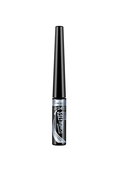 RIMMEL LONDON Siyah Eyeliner - Scandal'Eyes Waterproof Bold Liquid Eyeliner Black 3614222757788 - Resim 2
