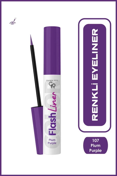 Golden Rose Flash Liner Colered Eyeliner No:107 Plum Purple - Renkli Eyeliner ürün görseli 1
