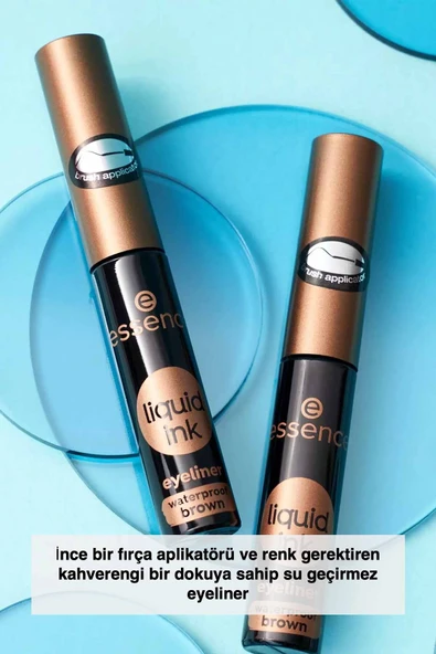 Essence Liquid Ink Waterproof Brown Eyeliner  Suya Dayanıklı Eyeliner No:02 - Resim 3