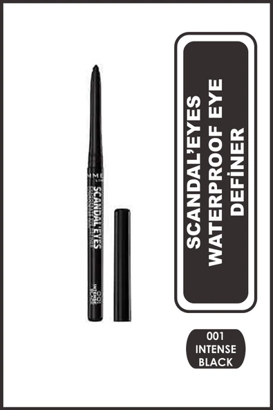 RIMMEL LONDON Scandal'eyes Waterproof Eye Definer 001 Intense Black ürün görseli 1