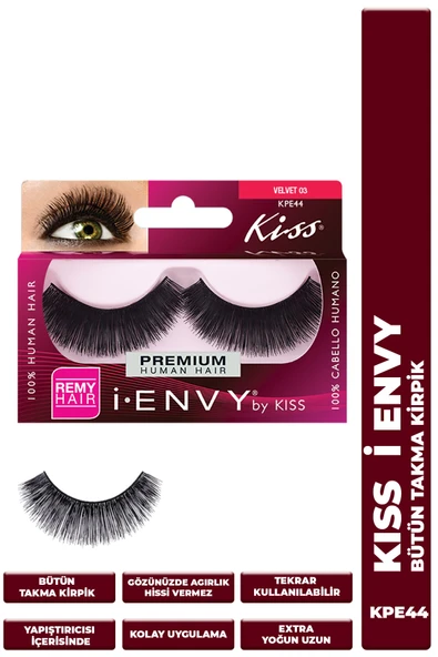 Kiss Bütün Doğal Takma Kirpik %100 Insan Saçı Extra Uzun Extra Yoğun ürün görseli 1