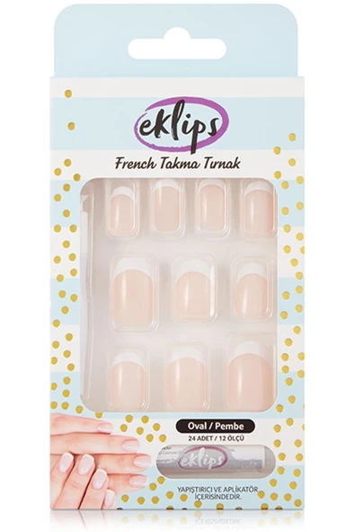 eklips Takma Tırnak French Pembe Oval ürün görseli 1