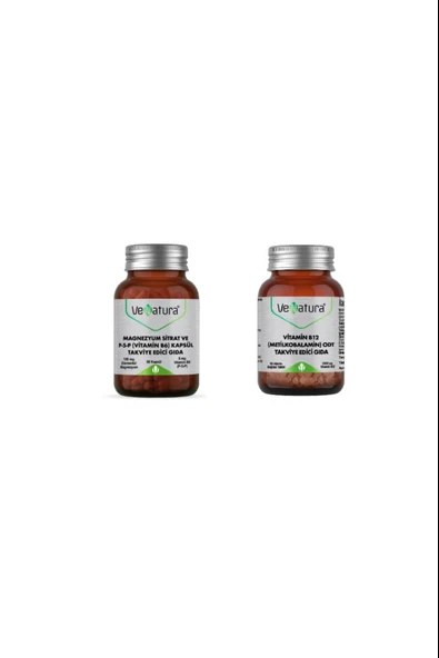 Venatura Magnezyum Sitrat,p5p ( B6) 90 Kapsül + B12 Metilkobalamin 30 Tablet ürün görseli 1